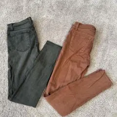 美脚J BRAND⭐︎オリーブグリーン＆ブラウンスキニーデニム２枚セット25インチのサムネイル