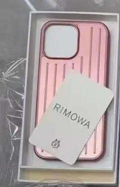 未使用---RIMOWA ピンク ストライプ iPhone15proMaxケース