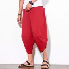 サルエルパンツ　メンズ　七分丈　半ズボン　ハーフ　アラジン　ストリート　ジョガー