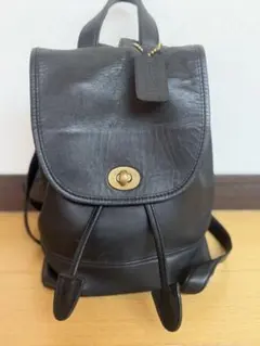 COACH オールドコーチ リュック ターンロック オールレザー 9960 黒