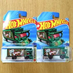 ホットウィール ライジンエクスプレス ミニカー 招き猫 グリーン 2個