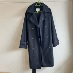H&M ブラック トレンチコート S