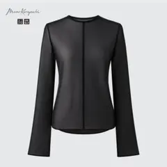 [美品・送料込み]UNIQLO mame シアークルーネックTシャツ 黒 XL