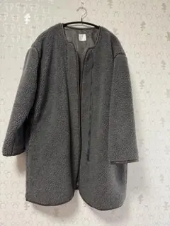 グレー　ボアコートパイピング