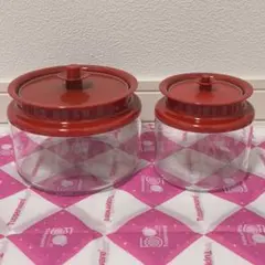 レトロ タッパーウェア デコレータージャー（２サイズ）片手で開け閉めＯＫ！のサムネイル