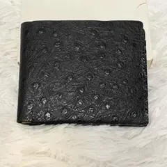 【新品未使用】オーストリッチ レザー 二つ折り財布