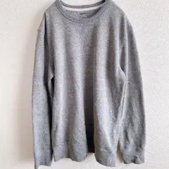 ソノマ スウェット 長袖カットソー クルーネック リブ袖 無地 M 灰色 綿