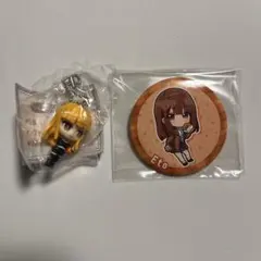 カラフルピーチえと缶バッジキーホルダー