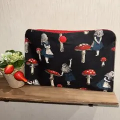 ‪ ·͜·♡‬不思議の国のアリス ぺったんこポーチ ぺったんこ バッグインバッグ