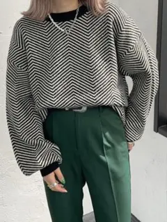 apres jour mignonヘリンボーン柄ニット【ZOZOTOWN限定】