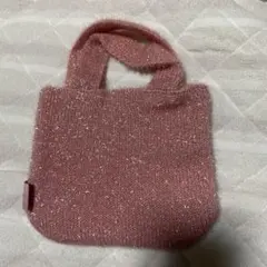 YEHWA DAM ラメ入り ニット ミニトートバッグ ピンク