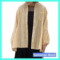 サマンサモスモス ふんわり後ろギャザーバンドカラーシャツ マスタード 未使用品のサムネイル