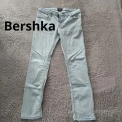 Bershka　スキニーデニム ダメージジーンズ　40 ライトブルー