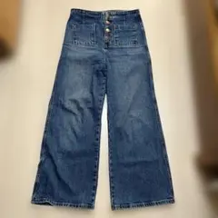 ZARA ハイウエスト ボタンフライ デニムパンツのサムネイル