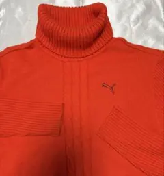 美品PUMA GOLF(プーマゴルフ) ハイネックセーター オレンジ　￼メンズS