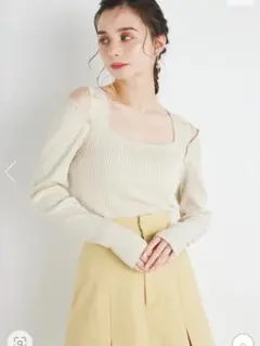 rienda 3WAYショルダーニットTOP LBEG