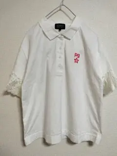 PEARLY GATES パーリーゲイツレース袖 ポロシャツ 半袖 1 美品　白