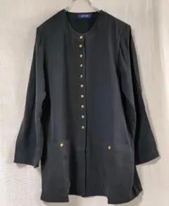 【新品】　ジャケット　ブラック　素材：シルク　サイズ：サイズ表示無し