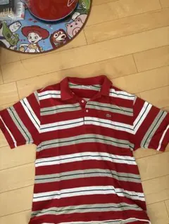 LACOSTE ストライプ ポロシャツ