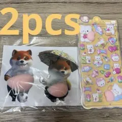 おしりシール お腹ぷにぷにシール 柴犬 3Dシール 立体シール ぷにぷにシール