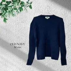 OLD NAVY【M】ネイビー リブ編みセーター ニット 厚手 秋冬