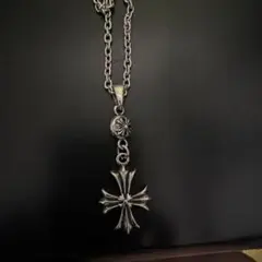 新品 ネックレス ペーパーチェーン ダブルクロス シルバー925 刻印