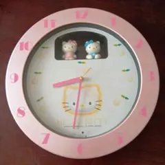 ジャンク品　ハローキティ キャラクター時計 ピンク