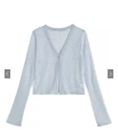 【GRL】シアーリブニットショート丈カーディガン［sd071］