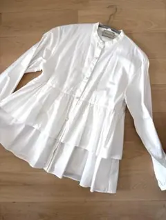 美品 ユナイテッドアローズ フリル シャツ 白36