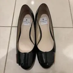 LANVIN en Bleu パンプス 23.5cm グリーン エナメル リボンのサムネイル