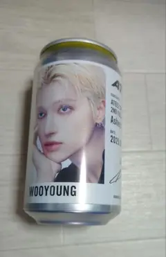 サイン入り　ATEEZ オリジナルラベル缶 ウヨン　WOOYOUNG