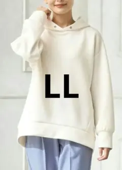 Honeys の裾ラウンドパーカー　オフホワイト　LL