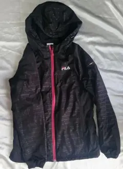 FILA フード付きウィンドブレーカー 黒/ピンク Sサイズ