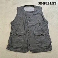 シンプルライフワークベストマルチポケットメンズレディースユニセックスLレナウン