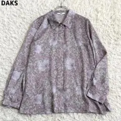 美品✨ダックス 花柄 総柄 長袖ブラウス シャツ 38 M ラベンダー ピンクのサムネイル
