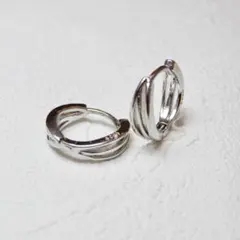 【シルバー925 】フープピアス シンプル レディース 3連デザイン