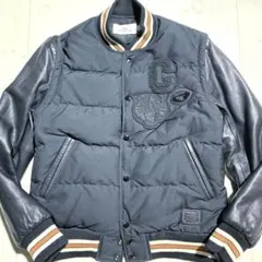 極美品/L相当 COACH スタジャン2way レザー ベスト ダウン　黒