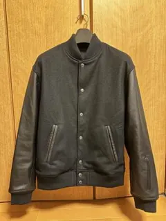 SOPHNET. LEATHER SLEEVE VARSITY JACKET