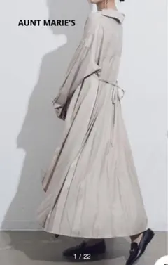 バックプリーツ ロングワンピース