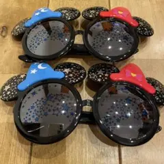 ミッキーマウス 耳付きサングラス 2個セット