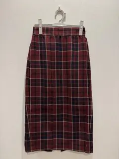 GU 赤と黒のチェック柄タイトスカート Mサイズ