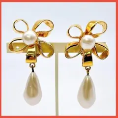 【鑑定済み！】シャネル イヤリング ヴィンテージ フラワー フェイクパール