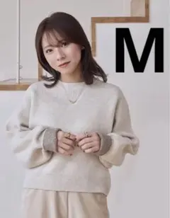 しまむら　yumi ニット　セーター　プルオーバー　ホワイト　アイボリー　M