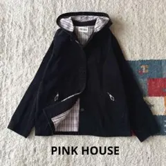 PINK HOUSE ピンクハウス　コーデュロイブルゾン　チェック　コート　黒