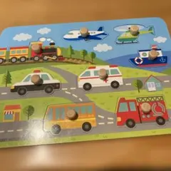WOODY WORLD 木製 ペグパズル 乗り物 知育玩具のサムネイル