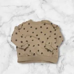 テータテート ベビー ドット ベージュ長袖トレーナー 90cm