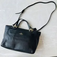 COACH ショルダーバッグ レザー ブラック ダービー ペブルド 美品 