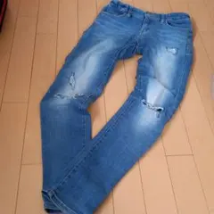 ラブトキM☆ダメージデニムスキニージーンズストレッチ☆LOVETOXIC☆JS