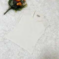 TRUSSARDI ベスト アイボリー ラメニット 切替デザイン レディース