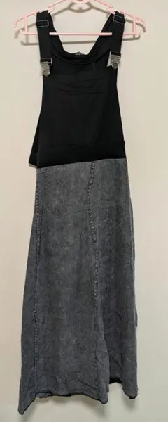 試着のみ新品　ブラック グレー サロペット